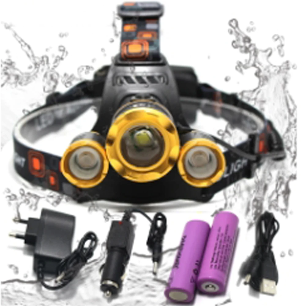 Ultra bright LED headlight T6 +2R5 Headlamp Head Lamp Fishing lighting 18650 Flashlight Torch Lantern For Camping light