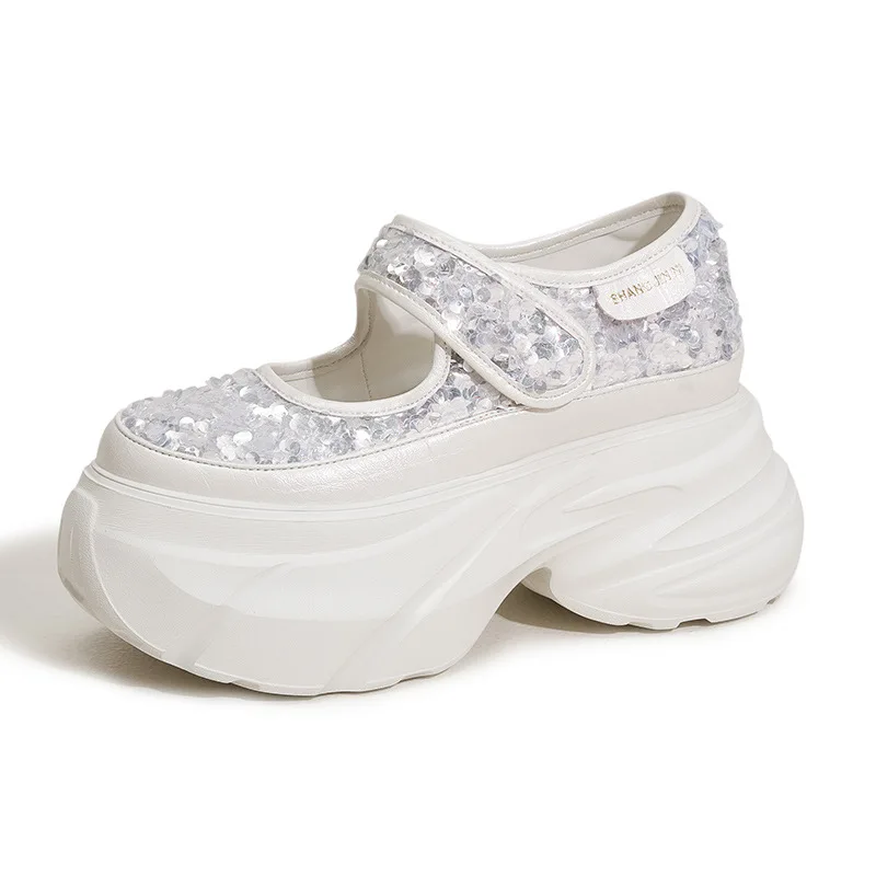 

2026 8cm Mary Jane Women Summer Shoes Platform Sandals Sneakers Wedge High Heel Comfortable Mesh Chunky Slippers Slip On