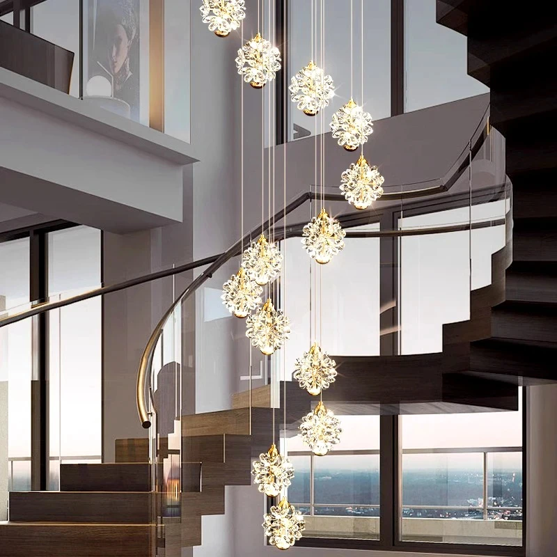 

CX169BS Modern stair chandelier Pendant lights indoor lighting Ceiling lamp hanging light led Chandeliers for living room indoor