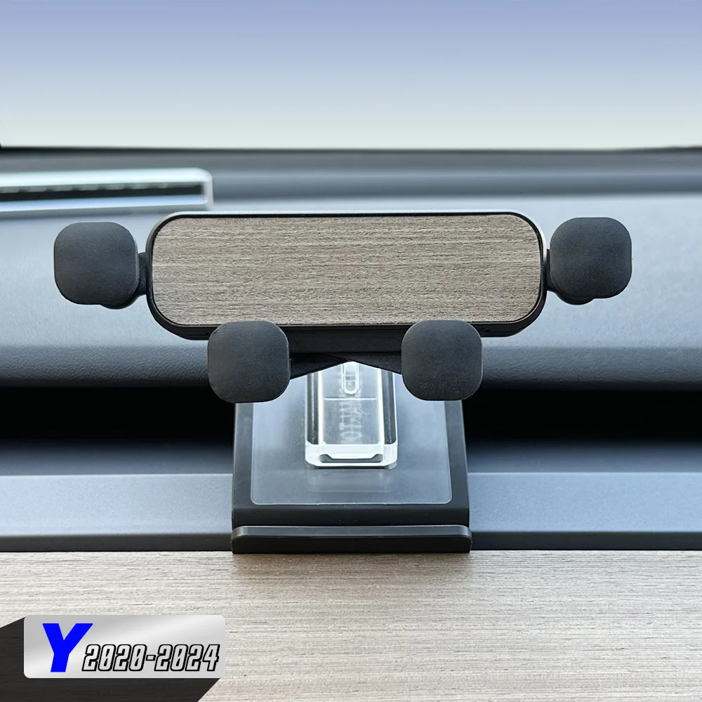 For Tesla Model Y 2020-2024 Neon Magnetic Car Phone Holder Adjustable Bracket Cellphone Support Mount Dashboard Air Vent Outlet