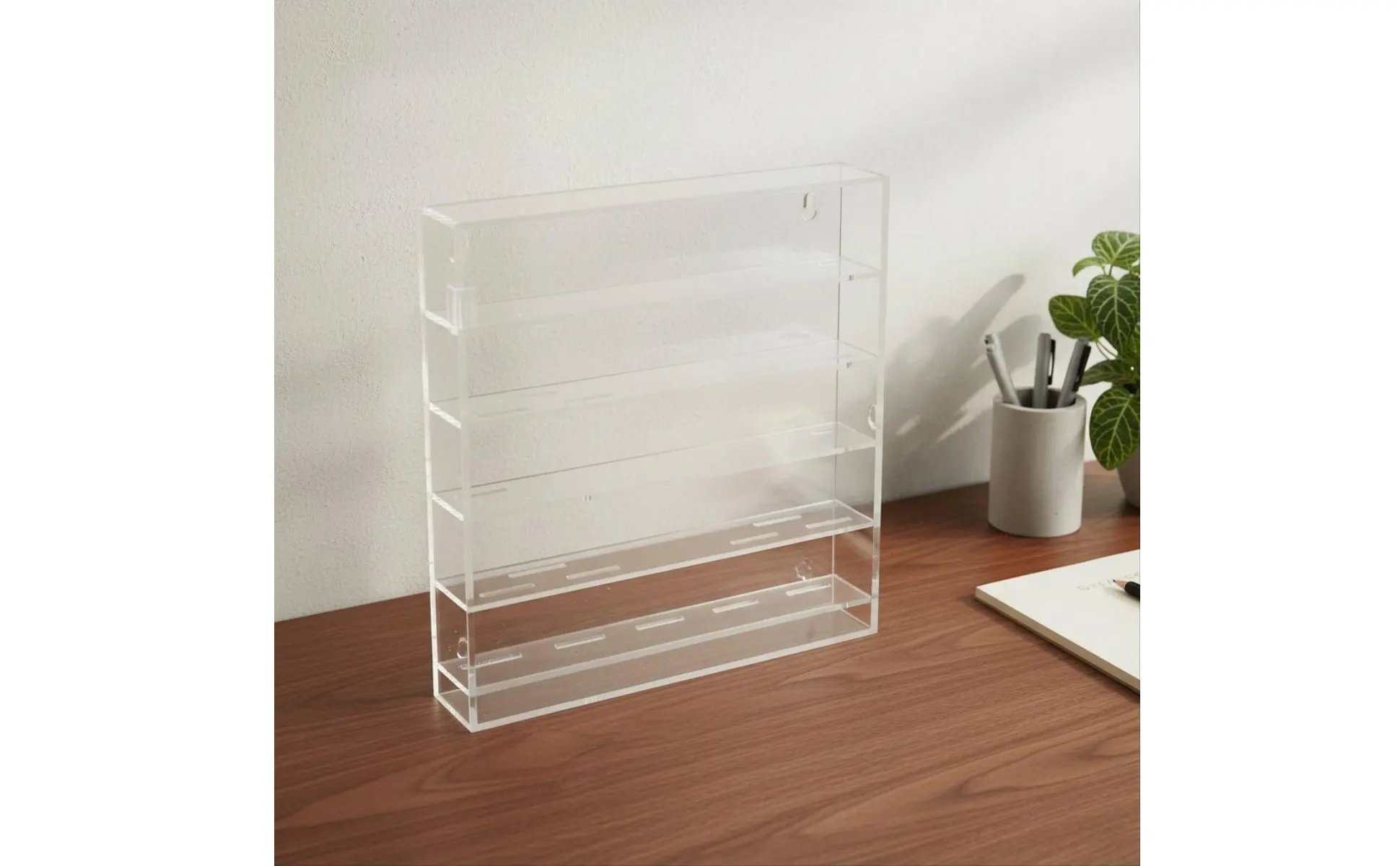 Acrylic Commemorative Coin Display Case Dustproof Wall Mount Coin Display Cabinet Holds 45 Coins for Collectors