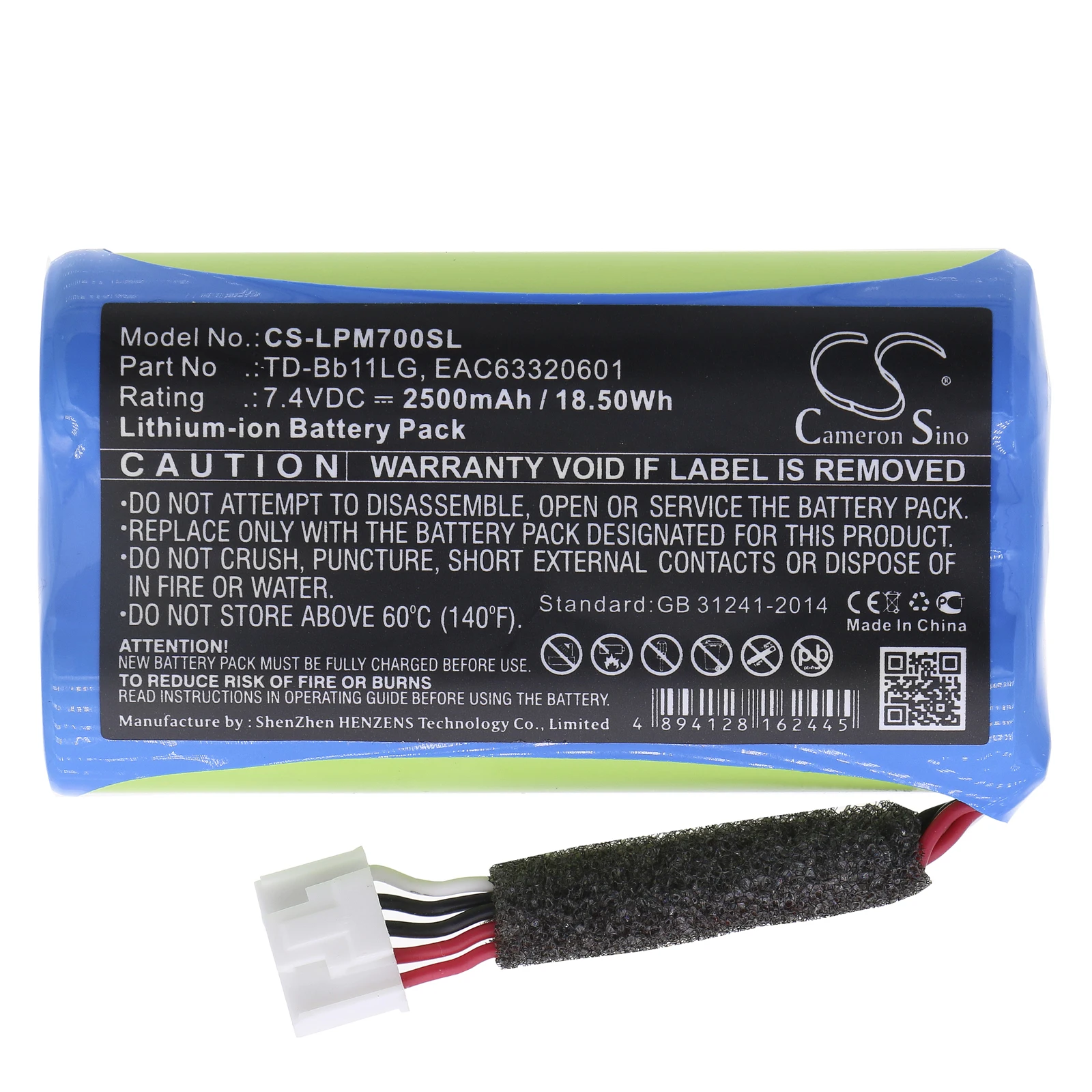 2500mAh/3400mAh 7.4V Speaker Li-ion Battery for LG TD-Bb11LG EAC63320601 EAC63918901 Music Flow P7 NP7550 PJ9 PJS9W PJ9B PK7