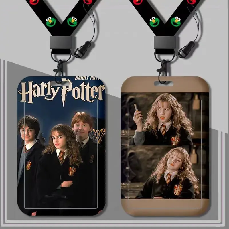 16 Style Harry Potter Lanyard Card Holder Kawaii Cartoon Character Hogwarts Badge ID Card Holder Children Holiday Gift Wholesale