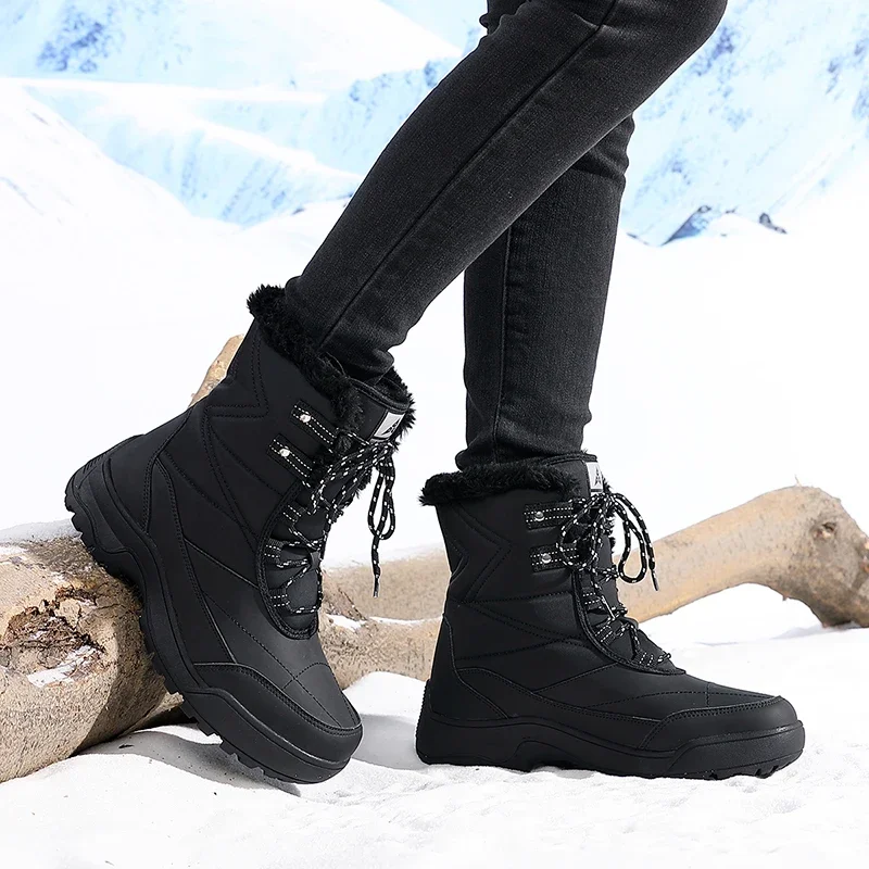 

Зимние женские походные ботинки, женские зимние ботинки, плюшевые уличные нескользящие теплые ботинки, модельерская обувь, большие размеры