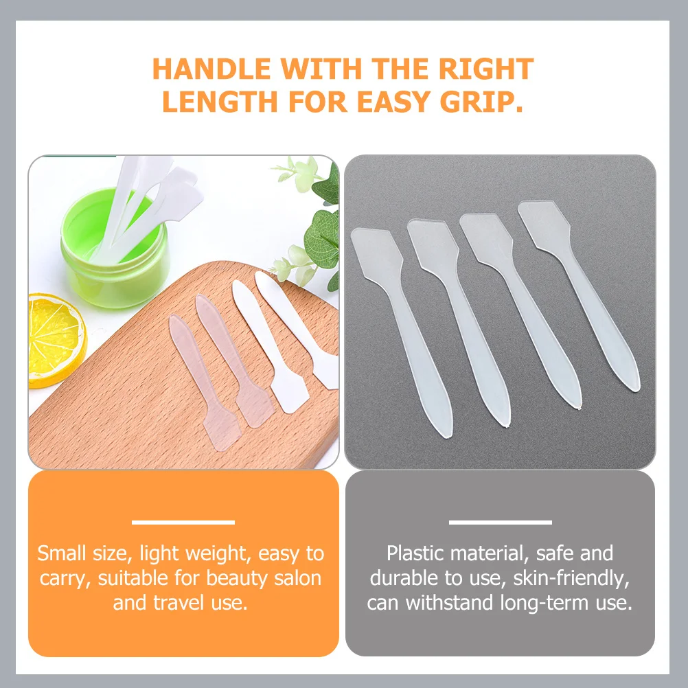 

200pcs Facial Mask Spoon Plastic Skincare Tool For Cream Lotion Sampling Mixing Travel Use Spatula Beauty Scoop