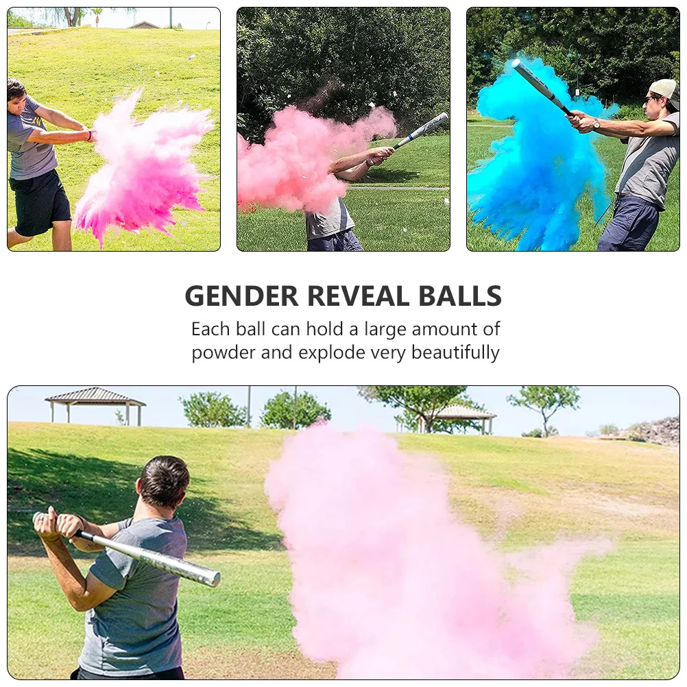 

2Pcs Powder Baseballs High Quality Environmental Safe Newborn Gender Reveal Party Accessories Birthday Party Baseballs