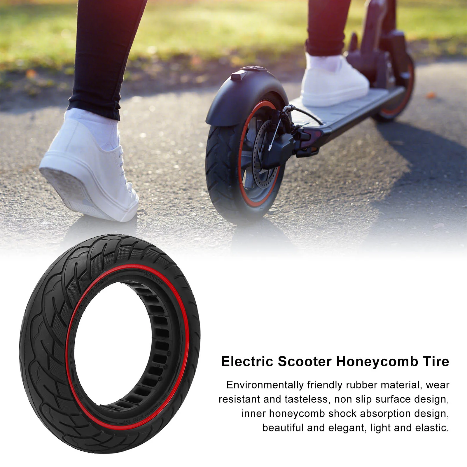 

10x2.5 Inch Electric Scooter Solid Tire Honeycomb Rubber Scooter Tubeless Tire Hollow Design High Quality for Xiaomi M365