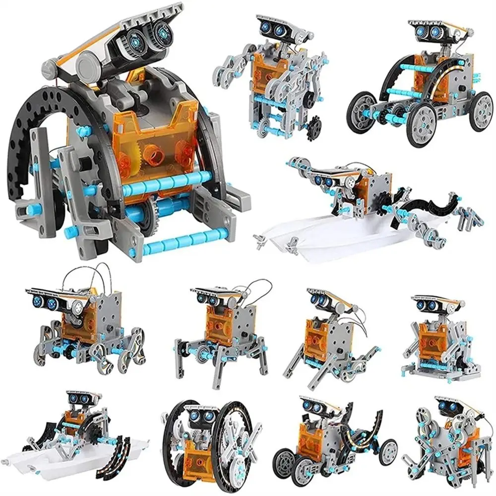 12 in 1 Solar Robot Toy Solar Powered Powered Learning Science Experiment Toy DIY Building Technological Gadgets