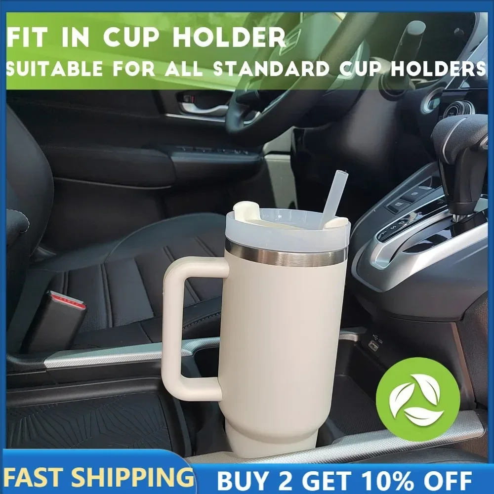 Coffee Tumbler with Straw Cup Tumbler 40oz Stainless Steel Car Mug with Handle Double Wall Thermal Iced  for Travel Cup Vacuum