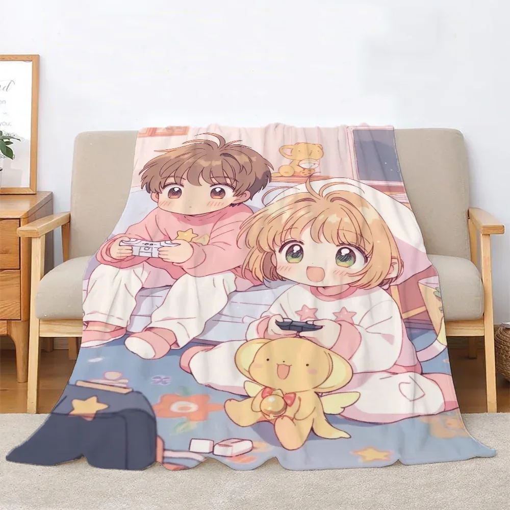 Cardcaptor Sakura Beach Towel Designer Blanket for Sofas Sofa Blankets King Size Home and Decoration Knitted Plaid Bed Throw