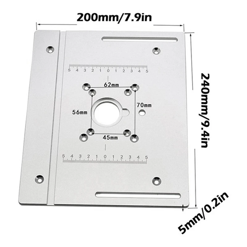 Aluminum Router Table Insert Plate W/ Miter Gauge For Woodworking Benche Table Saw Multifunctional Trimmer