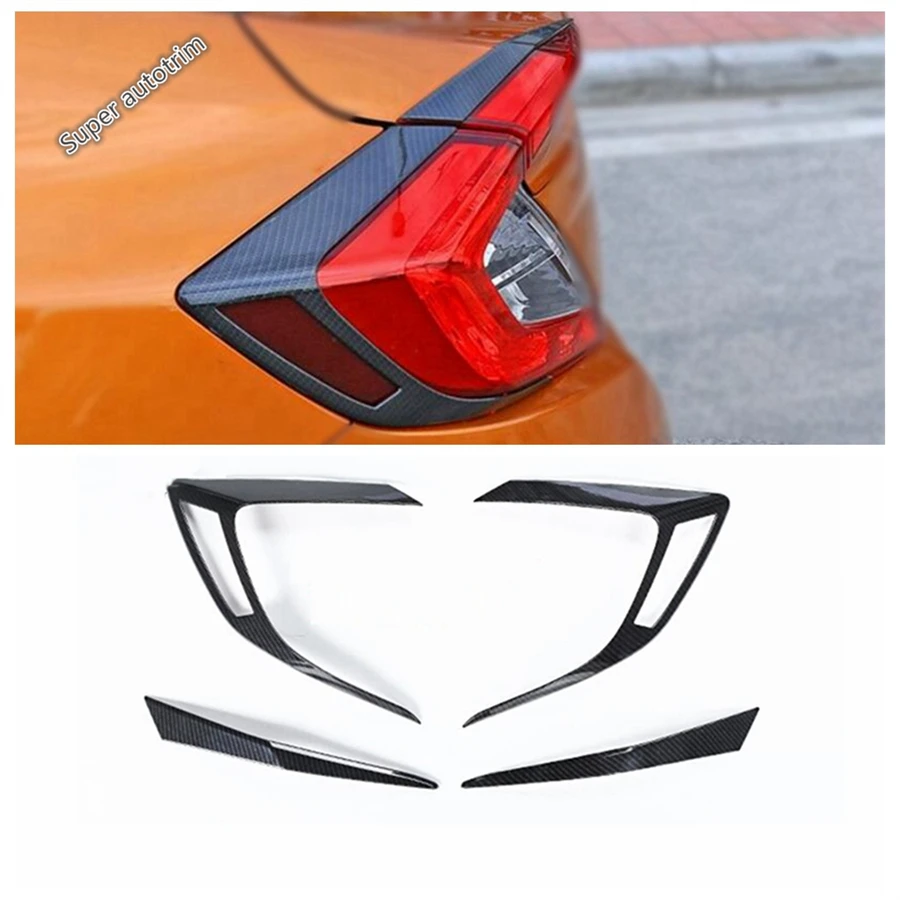 

Car Rear Tail Lights Lamps Eyelid Eyebrow Strip Cover Trim For Honda Civic Sedan 2016 2017 ABS Carbon Fiber Accessories Exterior