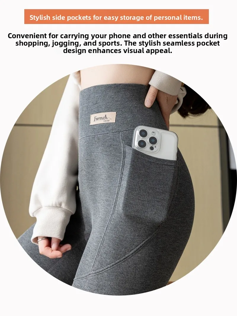 Plus size cintura alta Thiened Fce puro algodão celular ket calças de yoga femininas outono inverno calças Faion