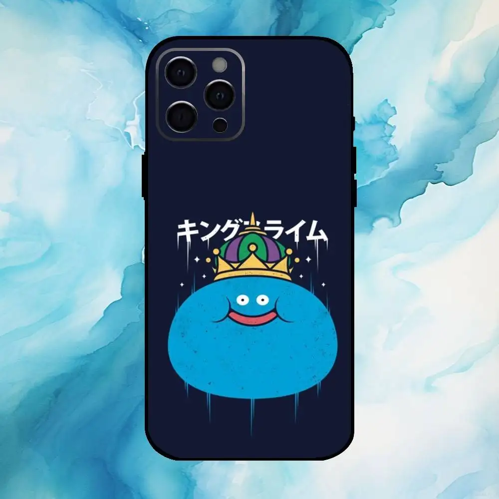 حافظة هاتف D-Dragon Q-Quest Slime لهاتف iPhone17,16,15,14,13,12,11 Plus، Pro Max غطاء أسود ناعم #3