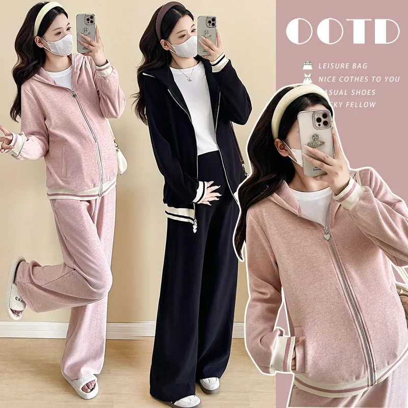 completo-premaman-2026-primavera-autunno-sportivo-casual-morbido-comodo-semplice-felpa-con-cappuccio-e-pantaloni-set-due-pezzi-per-la-gravidanza