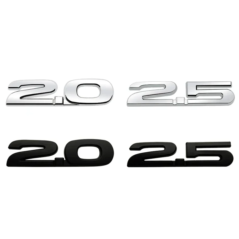 3D Metal 2.0 2.5 Letters Car Fender Emblem ReverTrunk Badge Sticker For Mazda 3 6 Axela CX5 CX7 MX5 Chrome Black Accessories