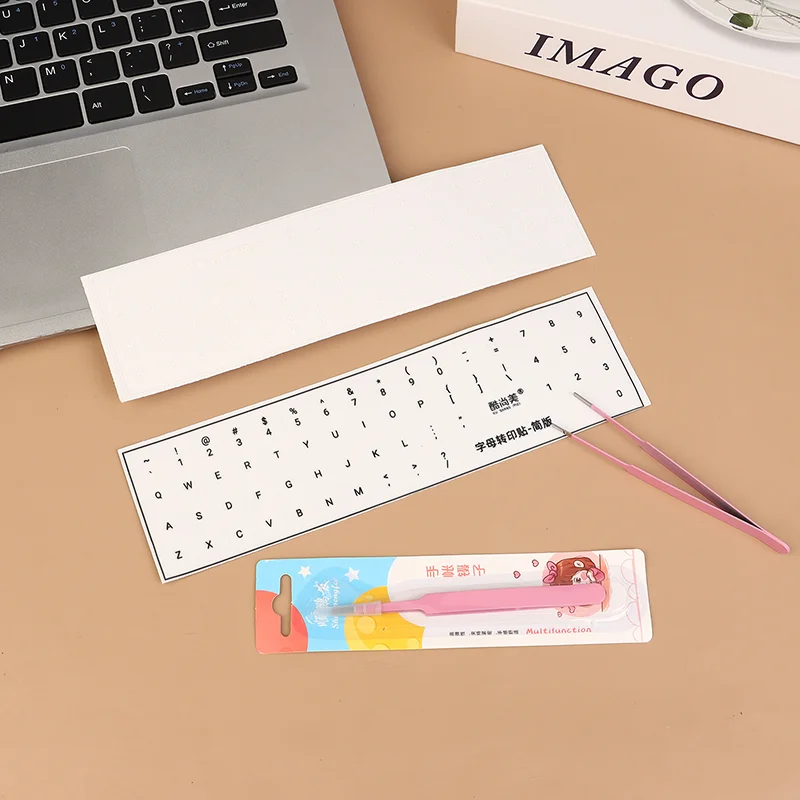 Universal Engaving Sticker, Tear-off Film Keyboard Label for Laptops and Desktops, Single Alphabet Sheet