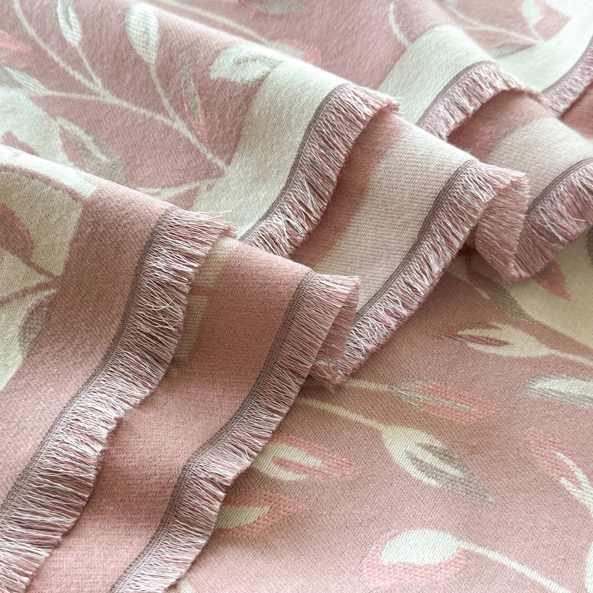 Brand Fashion Damen-Winterschal aus Kaschmir – Vintage-Ölgemälde mit Blattmuster, Quasten-Pashmina, dicker Wickel- und Echarpe-Poncho – Detail 24