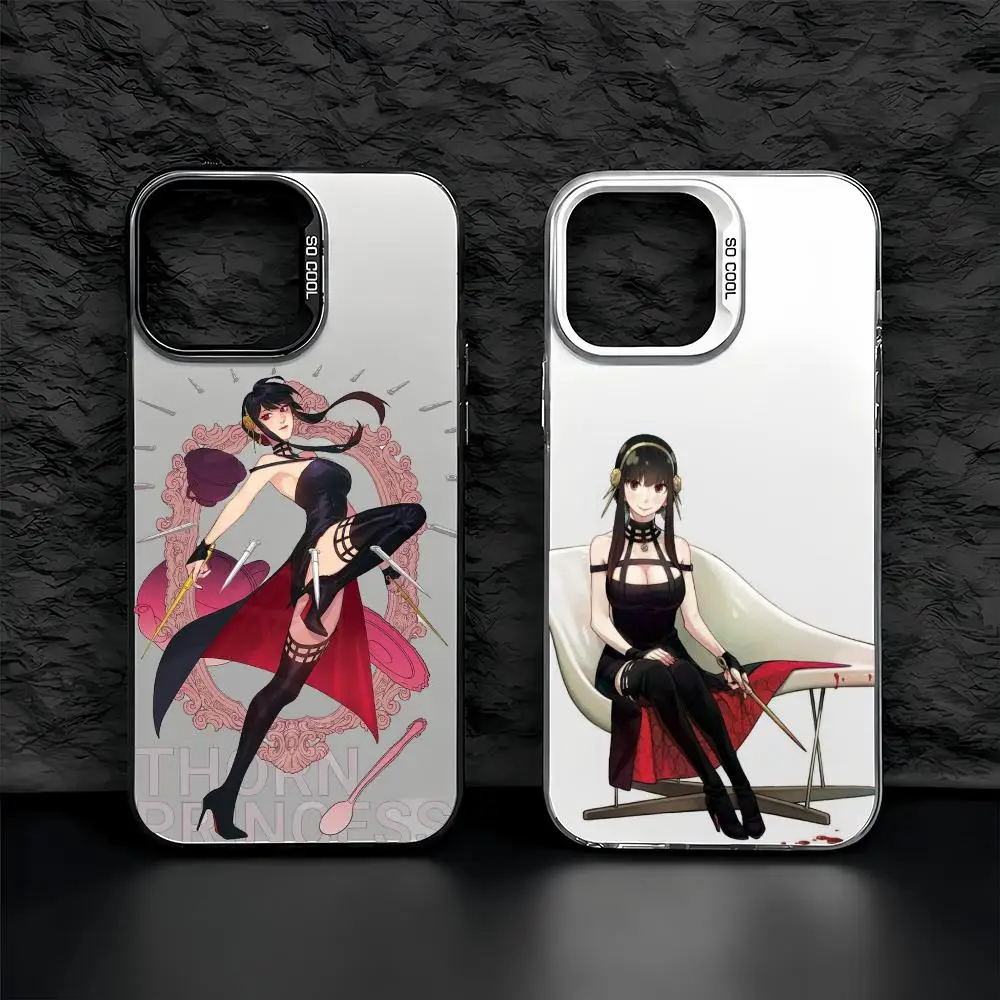 Coque de téléphone style Anime Spy Family pour iPhone 11/12/13/14/15/16/17 Pro Max, coque en TPU dégradé de couleur, antichoc, fine et élégante
