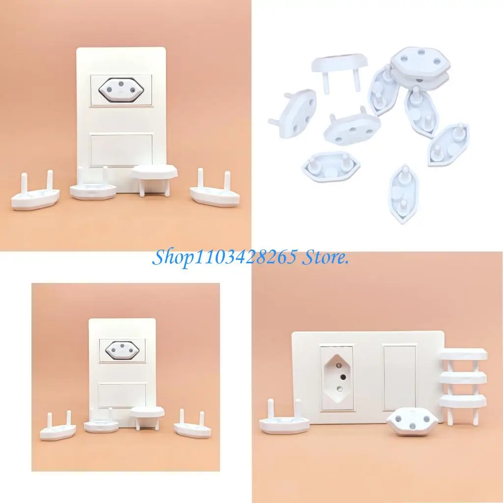 

Baby Proofing Plug Cover Safety Outlet Guard Fingers Friendly Design for 2Pin Electrical Outlets Set of 10Pcs G2TE