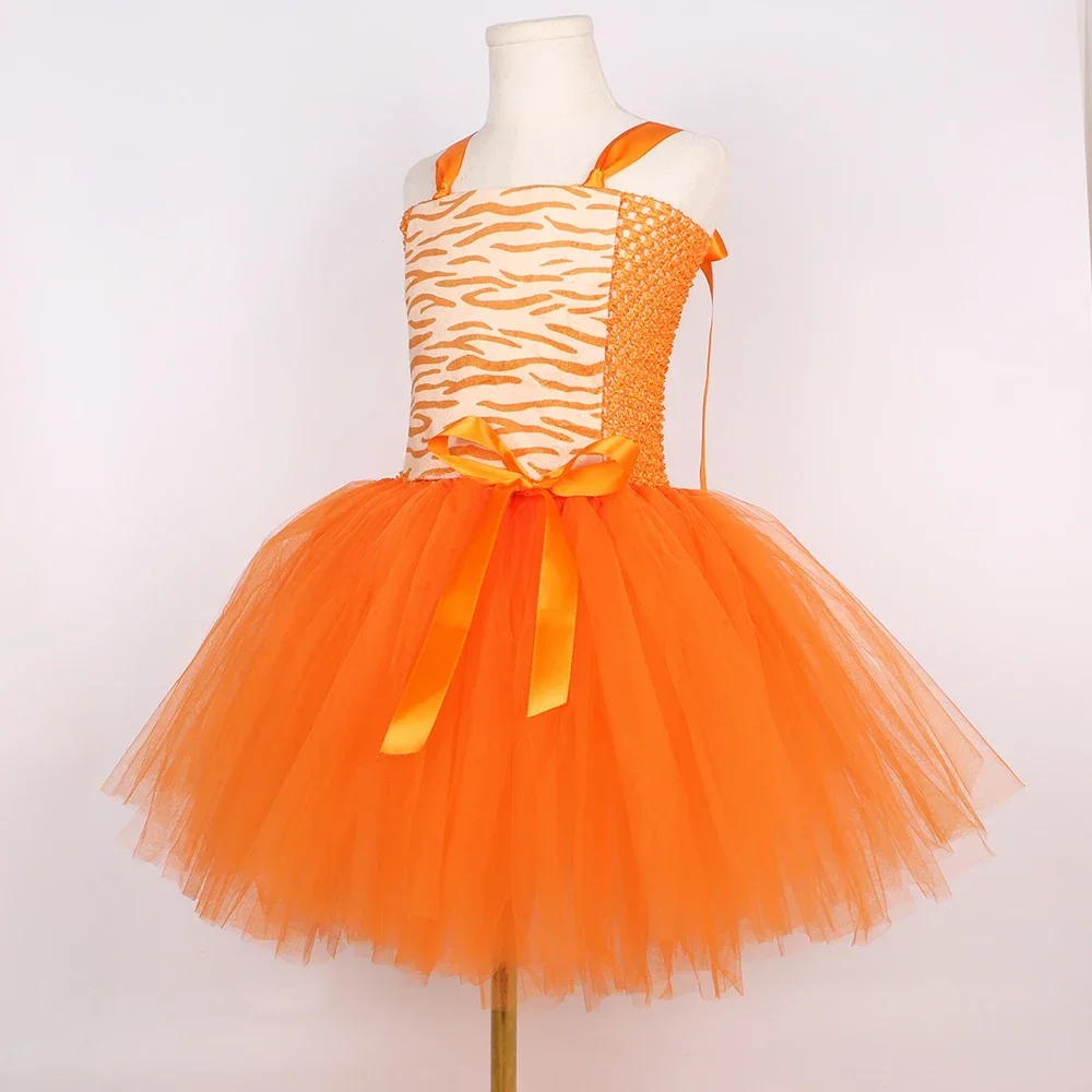 

Orange Cat Costume for Girls Fancy Tulle Tutu Dress Cute Animal Ginger Cat Dress Up Clothes Halloween Carnival Party Dress