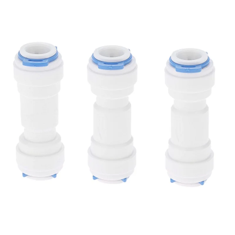 

3Pc Reverse Osmosis RO Water System 3/8" OD Hose Pushfit Tube Non-Return One Way Check Valve Water Purifier Filter Pipe Fittings