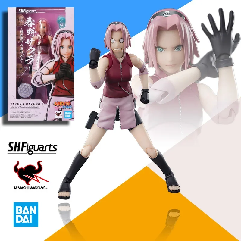 

In stock BANDAI Original S.H.Figuarts SAKURA HARUNO Anime Action Figure Model Toys Gifts for Children Foam Box Packaging 135mm