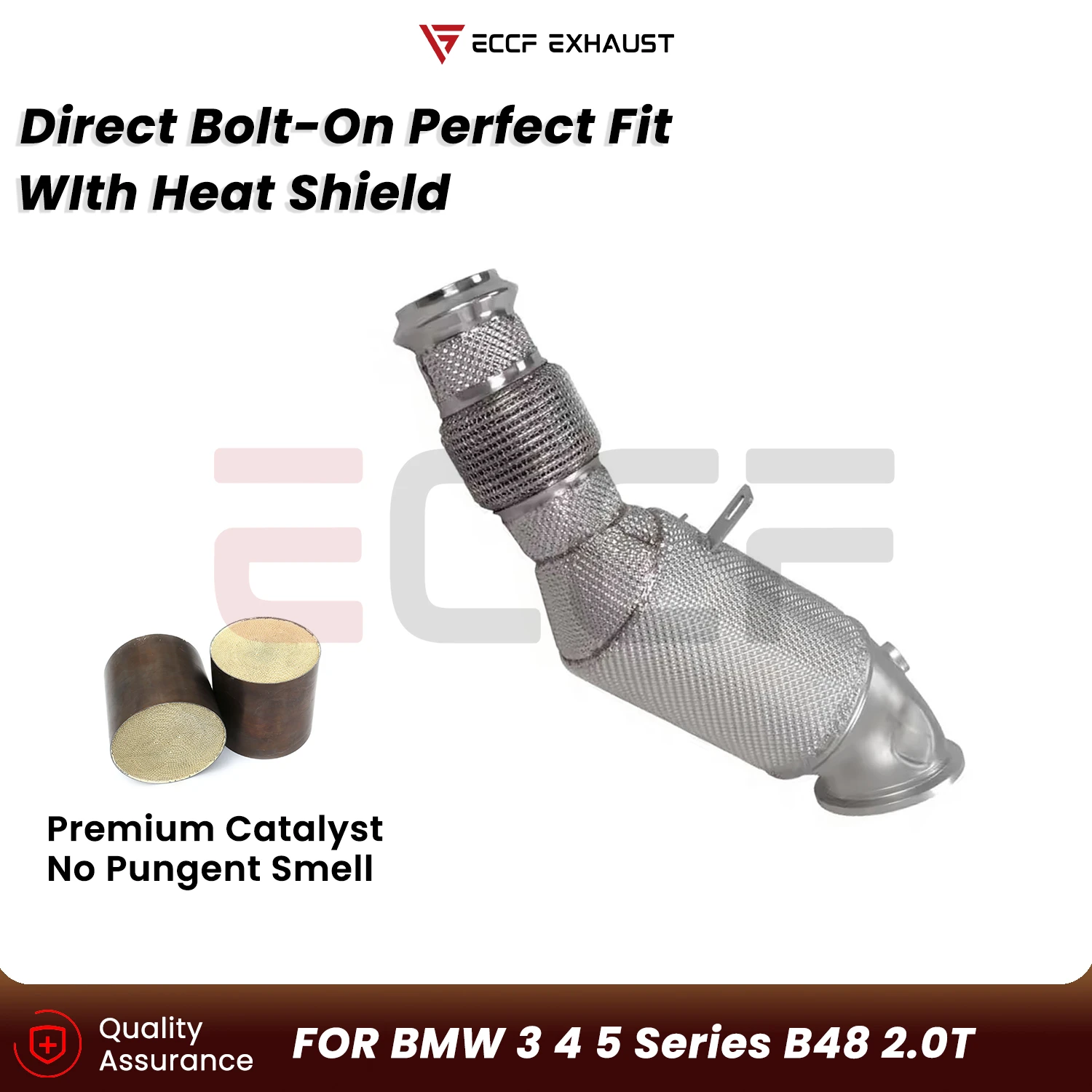 

ECCF Sporty Downpipe with Heat Insulation For BMW 3 4 5 Series B48 2.0T Aggressive Sound Plug and Play Upgrade Performance