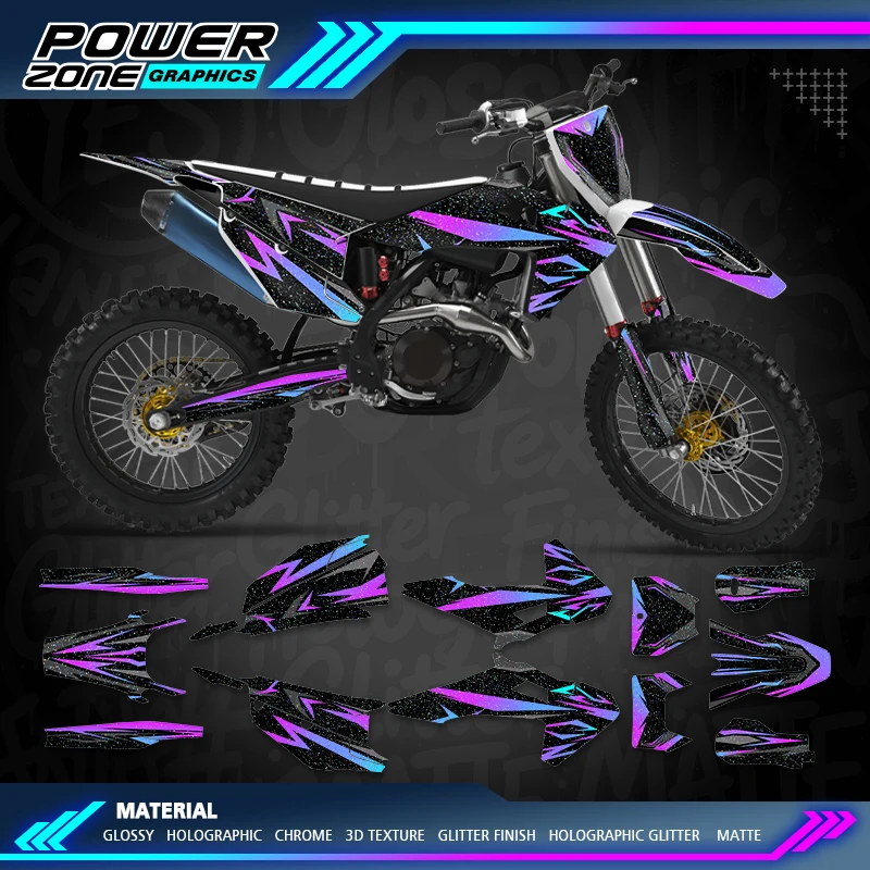 

PowerZone Chrome Graphics Stickers For Husqvarna 2019 2020 2021 TC FC TX FX FS 2020 2021 2022 2023 TE FE Holographic 157
