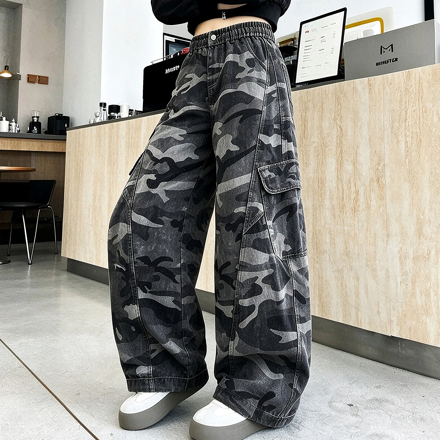 Spring Autumn Children Tactical Camouflage Hunting Cargo Pants for Boy Girl Sweatpants Unisex Kids Loose Casual Street Trousers