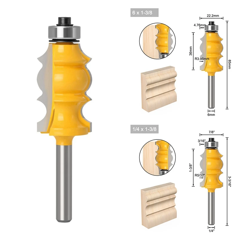 Architectural Molding Router Bit Decorative Line Carving Drilling Bit Corner Profile Cutting Milling Cutter