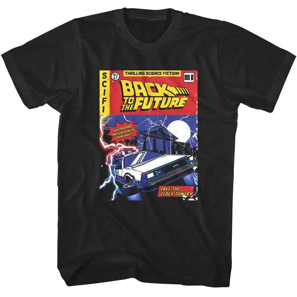 Back to The Future Comic Book Cover Men's T Shirt Hoverboard Thrilling Science F