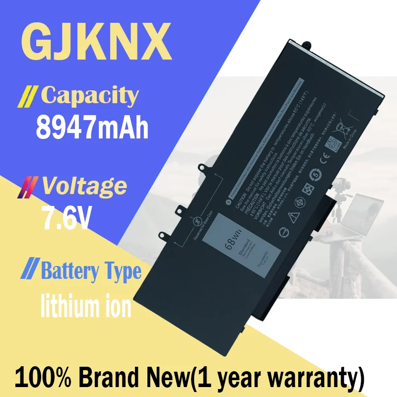 Batería GJKNX 68WH para Dell Latitude 5480 5580 E5280 5288 E5288 E5480 5488 5490 E5490 5491 E5491 Precision 3520 M3520 3530 M3530