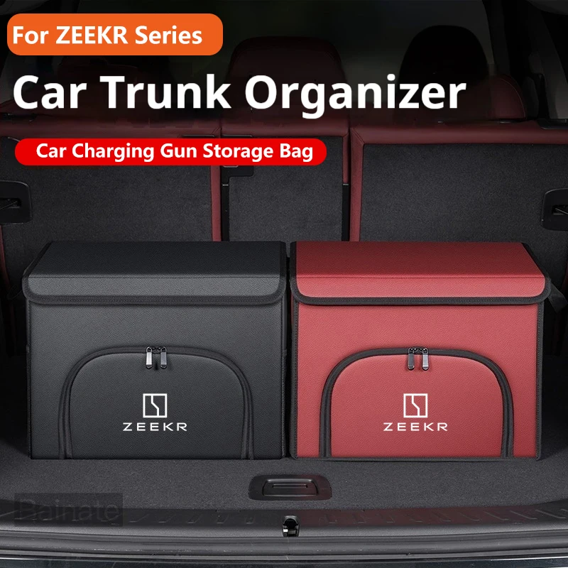 Bolsa de Almacenamiento para Pistola de Carga de Coche para ZEEKR 001, ZEEKR 007, ZEEKR X, ZEEKR 009 2025, Caja de Almacenamiento Plegable para Maletero de Coche, Organizador de Zapatos