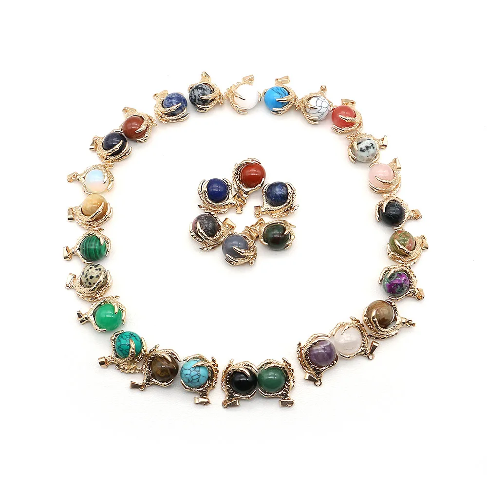 Natural Stone Pendant with Hole Light‑luxury Niche Mysterious Premium Vivid Compact Jewelry Charm for DIY Necklace Accessory