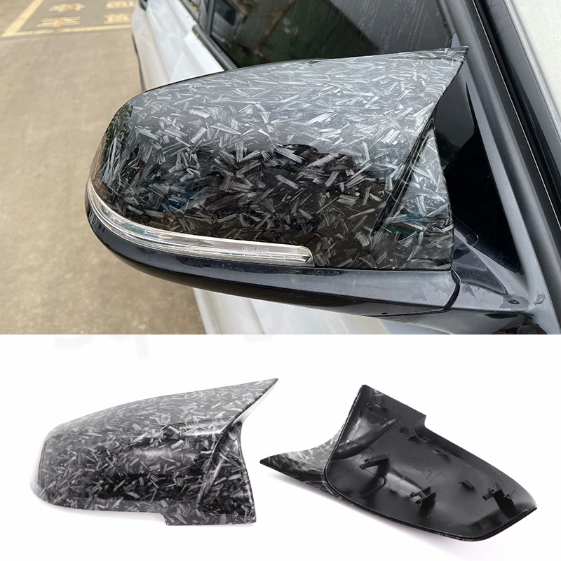 

2pcs Auto Car Rear View Side Mirror Cover Trim For BMW F20 F21 F22 F23 F30 F31 F32 F36 X1 E84 F87 M2 Forged pattern M3 M4 style