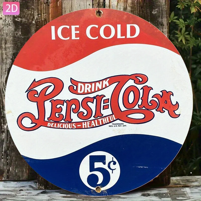 Un cartel decorativo de pared vintage de 'Pepsi', adecuado para patios, jardines, clubes, cafeterías y decoraciones de pared artísticas, perfecto para decoración de habitaciones.