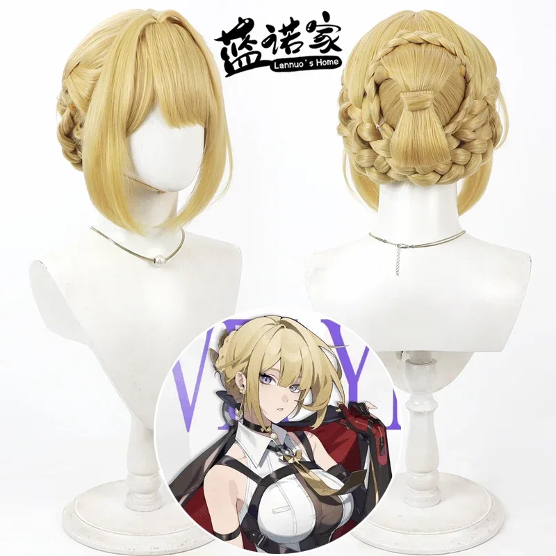Game Zenless Zone Zero Evelyn Chevalier Cos Cosplay Wig Halloween Party Prop Synthetic Hair Heat Resistant Fiber + Wig Cap