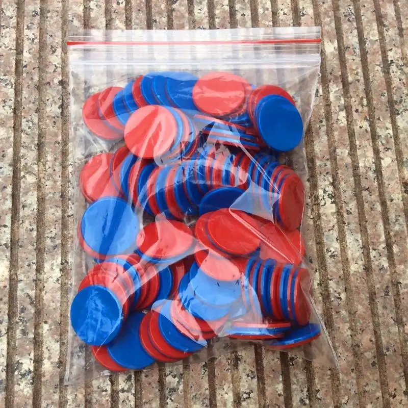 몬테소리 25MM 빨간색 파란색 어린이를위한 두 가지 색상 카운터 수학 교육 교육 용품 어린이 수학 배우기를 돕습니다