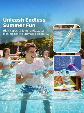 1 PCS Pusher Type Fun Water Jet Spray or Single Hole Water Gun Water Splashing Festival Prop Outdoor Leisure Play Game