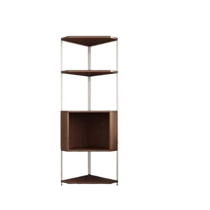 Medieval solid wood corner shelf bookcase bookshelf living room corner  triangular cabinet