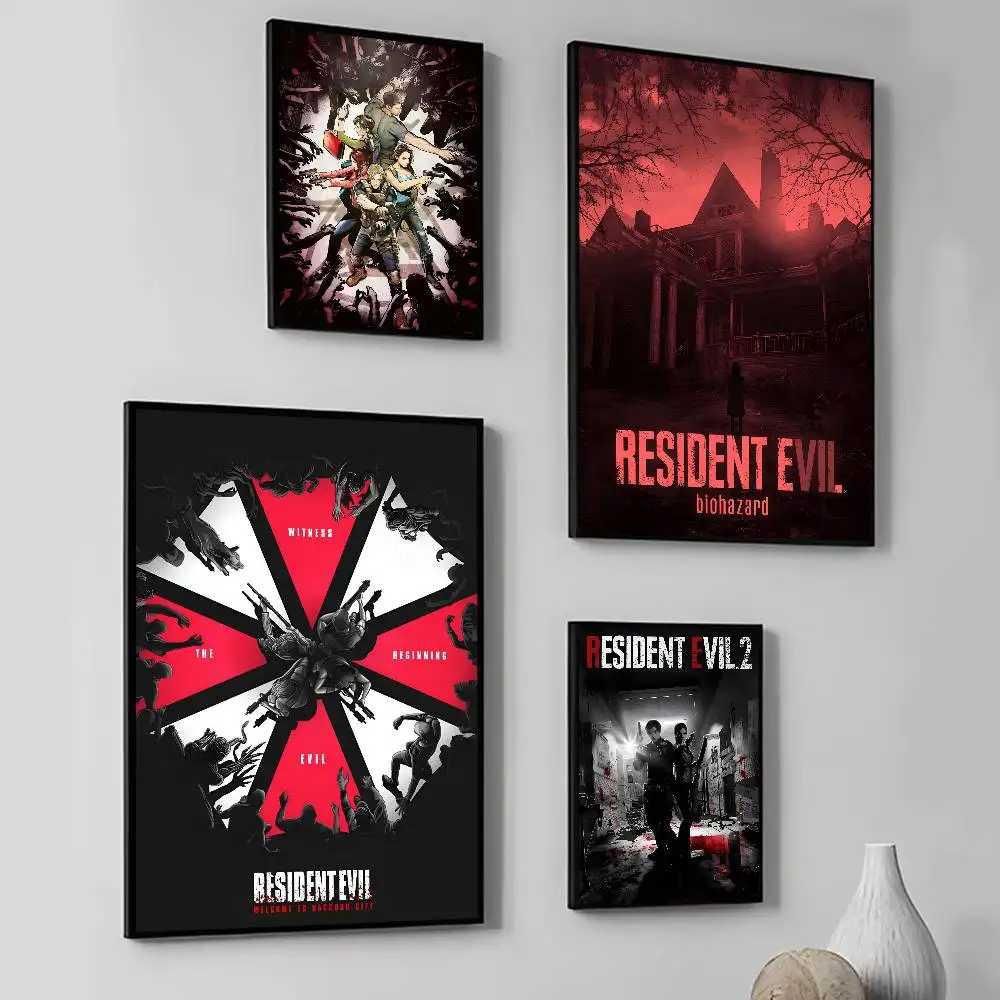 Anime Game R-Resident E-Evil Posters Fancy Wall Sticker for Living Room Bar Decoration Wall Decor