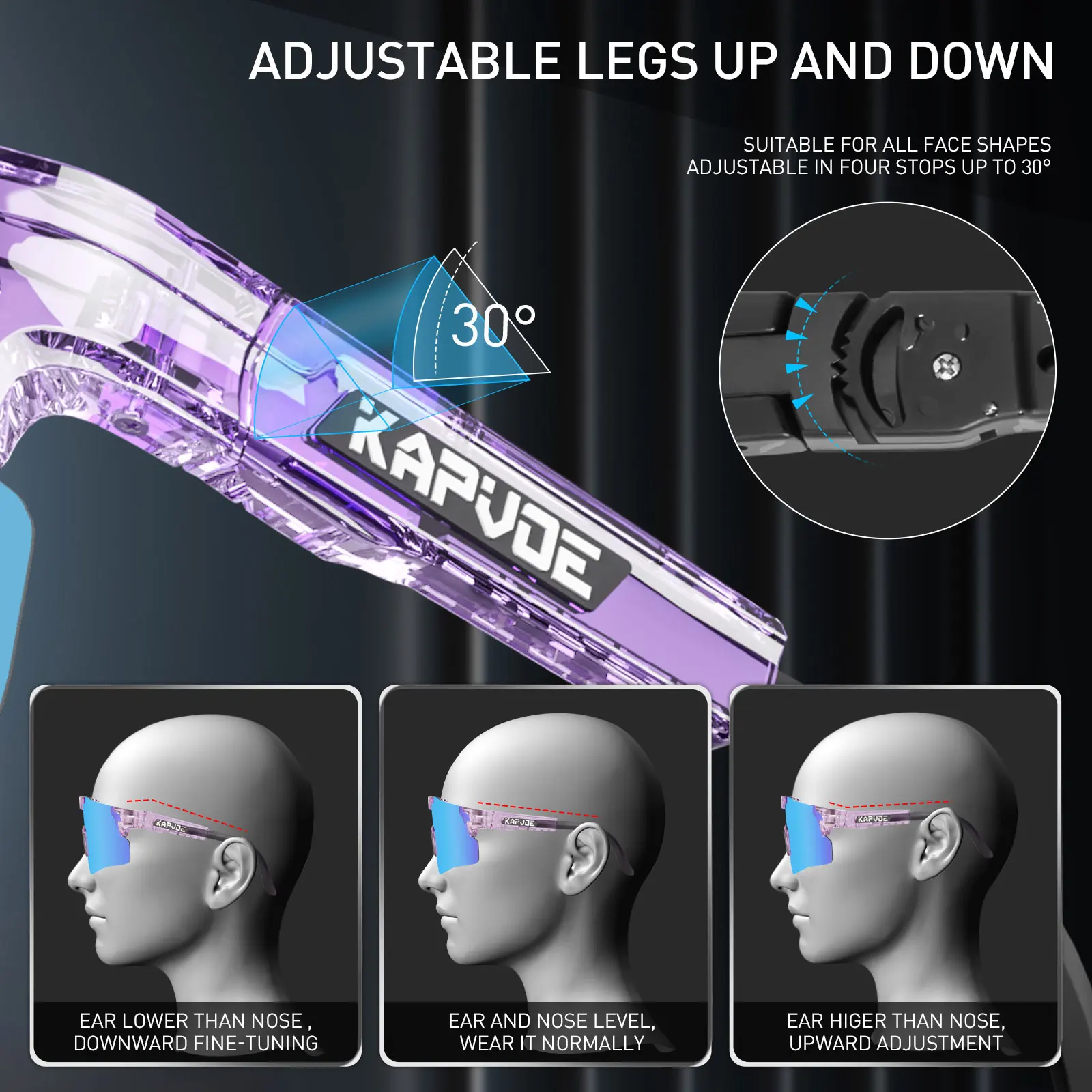 Kapvoe Outdoor Riding Goggles UV400 Protection Glasses Polarized Fishing Driving Glasses Men Women Sports Cycling Eyewear