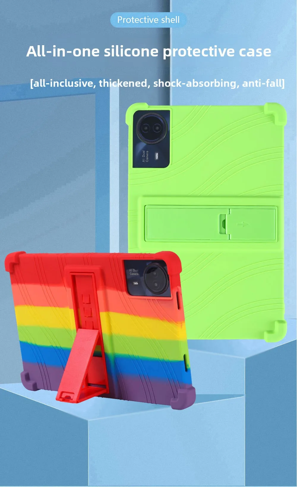 Stoßfeste TPU-Hülle für Teclast T50HD 11 TLA002, vollständig abdeckender Stoßfänger mit Kickstand-Airbag, mehrere Farben – Detail 1
