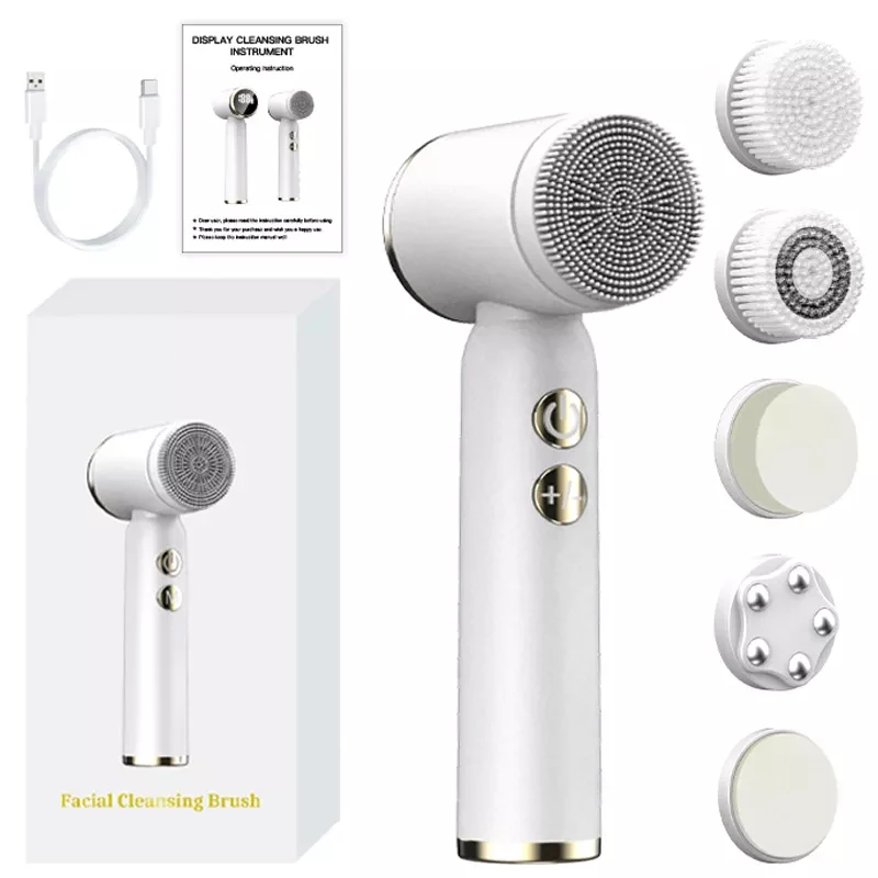 Cepillo eléctrico portátil para limpieza facial, Cepillo giratorio impermeable para Spa profundo, exfoliante