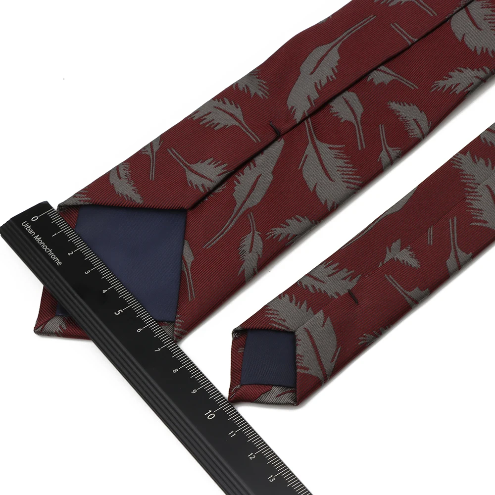 New Men's Floral Pattern 7cm Tie Leaves Navy Blue Red Jacquard Necktie Business Party Wedding Party Carnival Accessories Gifts
