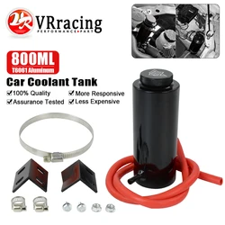 Universal Cylinder Radiator Coolant Overflow Expansion Tank with 1/16 Vent Hole Cooling Catch Bottle Reservoir Aluminum 800ml