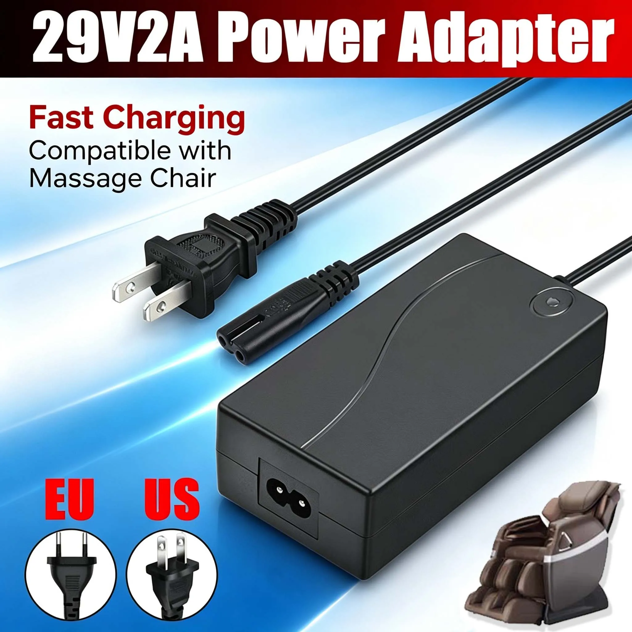 Power Adapter Supply DC 29V 2A For Recliner Sofa Chair Charger Switching Transformer For OKlN LlKE Limoss Overload Protection