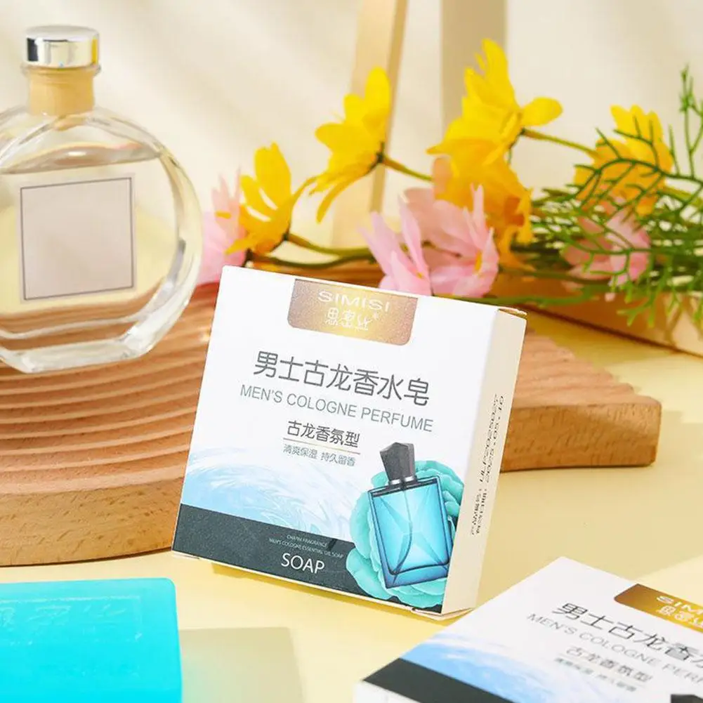 Men Cologne Perfume Soap Deep Cleaning Long Lasting Soap Oil Body Fragrant Handmade Control Soap Oil Moisturizing Essential E0V1