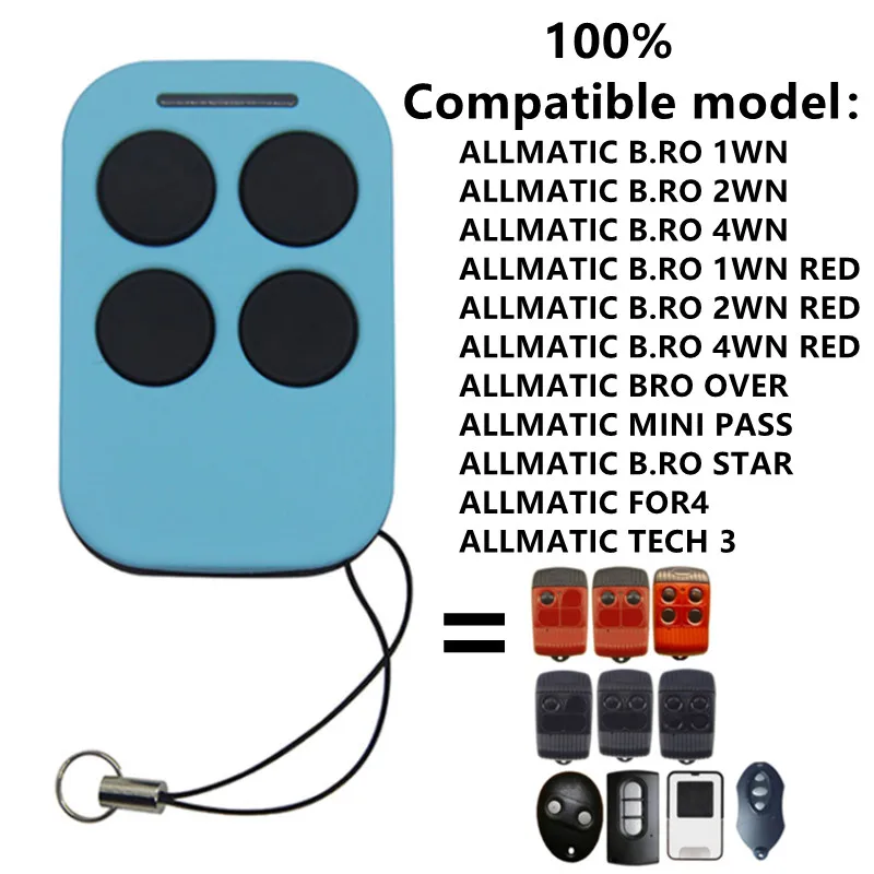 ALLMATIC Remote Rolling Code For Allmatic B.RO 1WN 2WN 4WN Garage Gate Remote Control ALLMATIC BRO OVER MINI PASS TECH3 FOR4